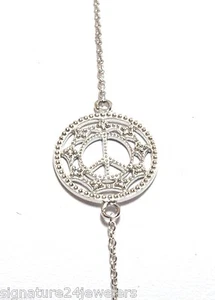 ZASHA BY JUDE FRANCES 14K Weißgold kleines Kettenglied Diamant Peace Armband - Bild 1 von 5