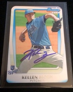 KELLEN MOEN 2011 TOPPS BOWMAN Autographed Signed AUTO Baseball Card BDPP87 ROYAL