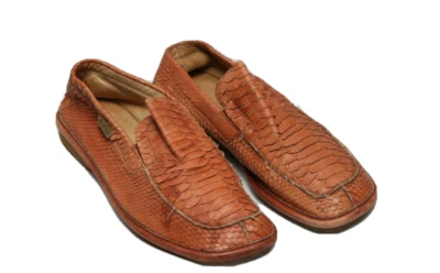 Vintage Paciotti Herren Halbschuhe Freizeit Fahren Pythonhaut Schuhe Mokassin UK9 1990 - Bild 1 von 4