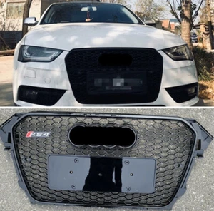 Parachoques delantero rejilla malla negra para Audi A4 B8.5 S4 RS4 2013-2015 - Imagen 1 de 6