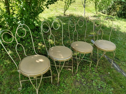Vintage Ice Cream Parlor cafe Bistro Chairs 1940's 50's Pick up Only! Cover