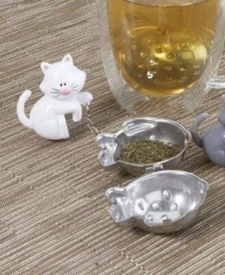 Infusor de té para gato, maullido blanco gatito acero inoxidable de Joie nuevo en paquete Foto 1 de 4