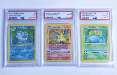 1999 Pokemon Base Set Unlimited Holo Charizard, Blastoise & Venusaur PSA GRADED - Image 1 of 4