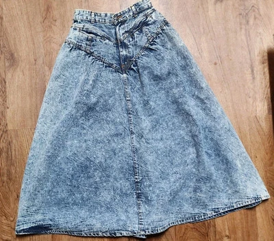 Falda midi vintage de mezclilla con lavado ácido Jordache para mujer extra pequeña 5/6 junior Foto 1 de 4