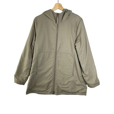 Abrigo Eileen Fisher Forrado de Vellón con Cremallera Tareas Chaqueta Con Capucha Utilidad Minimalista S Foto 1 de 4