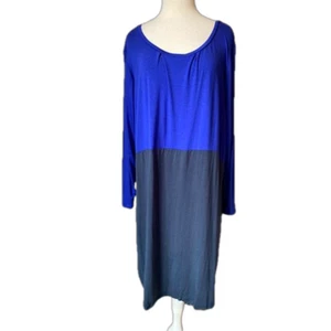 Twiggy London Women's 3X Midi Dress Cobalt Blue & Charcoal Colorblock Glam Event - Picture 1 of 8