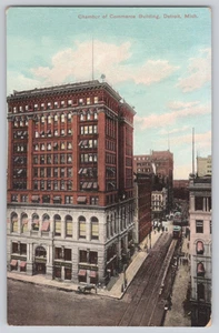 Handelskammer Gebäude Detroit MI Postkarte Litho-Chrom Deutschland - Bild 1 von 3