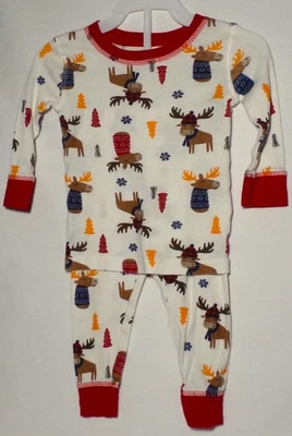 Koala Kids two-piece pajama set reindeer w/scarves, sweaters, hats size 12 mos. - Image 1 of 4