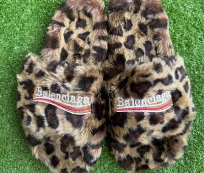 balenciaga leopard animal print slides *dm for different size*  - Image 1 of 3
