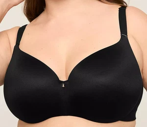 Cacique Invisible Backsmoother Balconette Bra 44DDD Black $64.95 NWOT - Picture 1 of 5