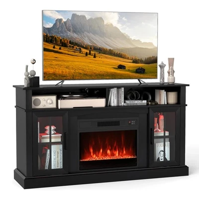 58" Fireplace TV Stand with LED Lights Entertainment Center for 65 Inch TV - Image 1 of 4