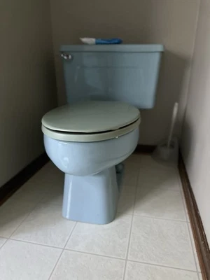 Vintage Blue Kohler Toilet w/ Elongated Bowl - Image 1 of 4