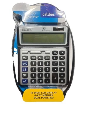 Caliber 12 Digit LCD Display Desktop Calculator Black -New Sealed - Image 1 of 3