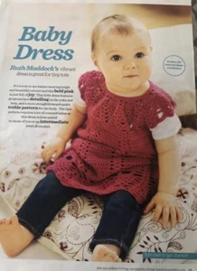 Baby Toddler Summer Dress 6-12 M Crochet Pattern, Ruth Maddock 4 Ply & Bow Hair - Picture 1 of 4