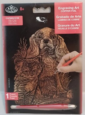 ROYAL LANGNICKEL Copper Foil Engraving Art Kit 5"X7" Kitten/Puppy COPMIN101M  -W - image 1 of 4