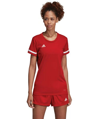Camiseta deportiva Adidas T19 para mujer manga corta roja fútbol hockey equipo L Foto 1 de 3