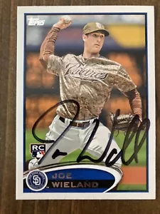 Aggiornamento Topps 2012 #US306 Joe Wieland RC ROOKIE autografo firmato Padres - Foto 1 di 2