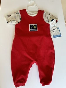 CARTERS John Lennon Red Dog Outfit 3-6 Months NWT Short Sleeve Romper Vtg - Picture 1 of 3