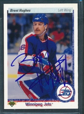 Autographed 1990-91 Upper Deck Set Break #333: BRENT HUGHES Signed On Card Auto - Image 1 of 2