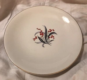 Vintage Wedgewood Dinner Plate Red Gray Gold Trim England 1950's 3-Available - Picture 1 of 5