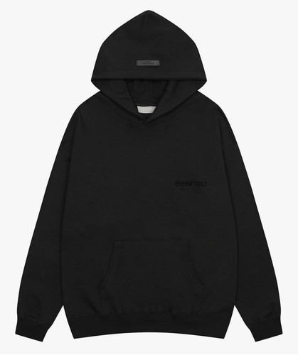 Essentials Fear Of God Felpa con Cappuccio Elasticizzata Limousine Nera Taglia Large