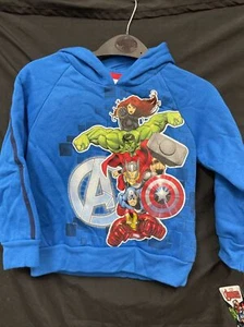 Marvel Avengers Heroes Kids Blue Hoodie Size 4 - Picture 1 of 4