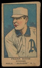 1919 W514 Frank Davis #48 Authentic & Original Strip Card Hand Cut Low Grade