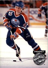 1991-92 Pro Set Platinum Oilers Hockey Card #255 Josef Beranek Rookie