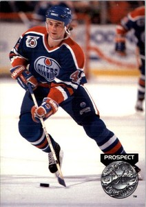 1991-92 Pro Set Platinum Oilers Hockey Card #255 Josef Beranek Rookie