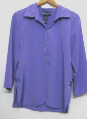 Susan Graver Style Shirt Womens Medium Lavender Purple Pullover Relaxed Top - Image 1 of 4