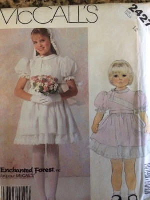McCall's Enchanted Forest Pattern 2427 Girl's Dress and Veil Size 12 communion - Image 1 of 4