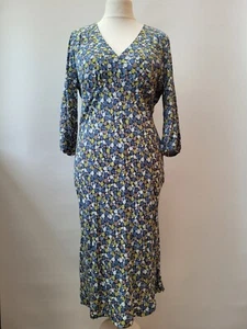 Boden Blue Green Silky Abstract Pattern Romantic Summer Dress Tall UK 16L❤ - Picture 1 of 14