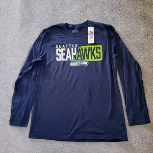 Seattle Seahawks Shirt Mens Medium Blue Long Sleeve NFL Football - Picture 1 of 8