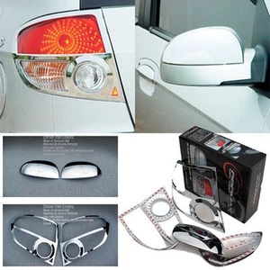 Chrome Side Mirror Cover & Rear Tail Lights Cover 4p For 02 05 Hyundai Getz - Picture 1 of 1