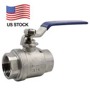 Ball Valve 1" inch NPT Female Thread 2-Piece type Stainless Steel 316 oil - Picture 1 of 4