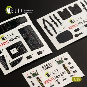 Calcomanías 3D interiores MH-60S Knight Hawk para kit Kitty Hawk KeliK K35011 escala 1:35 - Imagen 1 de 10