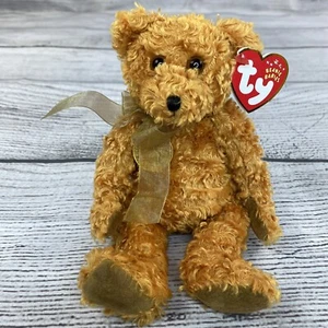 Peluche Beanie Babies TY Celebrando 100 Años Pequeño Oso Marrón Difuso Animal Juguete - Imagen 1 de 10