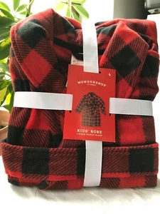 Kid's Robe Buffalo Plaid Red Black Target Wondershop Christmas Pj's- Size 4 - Picture 1 of 6