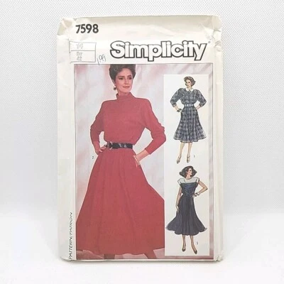 Simplicity 7598 Misses' Flare Dress Elastic Waist Sewing Pattern Size 14 Uncut - Image 1 of 4