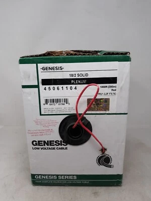 Genesis Series 18/2 Solid Control Low Voltage Cable Plenum 1000' Red 45061104 - Image 1 of 4