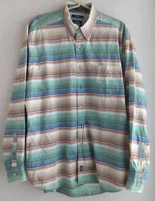 Camisa Dockers Indigo Para Hombres L Multicolor Rayas Abotonada Años 80/90 Papá ENVÍO GRATUITO Foto 1 de 4