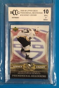 MINT BCCG 10 Sidney Crosby 2005-06 Upper Deck Phenomenal Beginnings ROOKIE #19