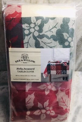 Bee & Willow Home Holly Jacquard Tablecloth:60x144”-For Oval/Oblong Tables - Image 1 of 4