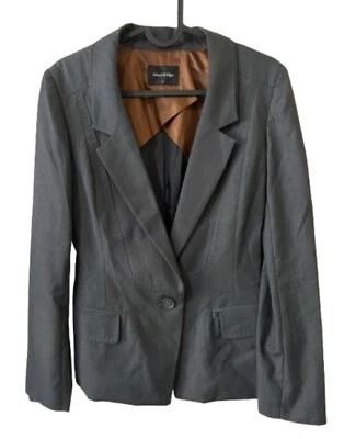 Blazer Mind Bridge feminino coreano peito único cinza 55 pequeno jaqueta de um botão - Imagem 1 de 4