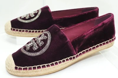 New Tory Burch Espadrille Shoes Size 9.5 Flats Velvet Red - Image 1 of 4