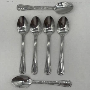 Lote de 6 cucharaditas Oneida Silver Hollis Tress patrón acero inoxidable punta redonda 6 3/8" - Imagen 1 de 5