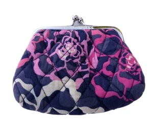 Vera Bradley Coin Purse Floral Pink Purple oct22 - Picture 1 of 7