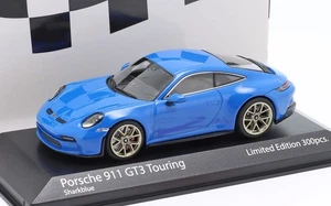 1:43 MINICHAMPS 2022 PORSCHE 911 (992) GT3 Touring blue gold rims L.E. 300 pcs. - Picture 1 of 2