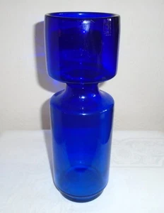 Vintage Mid-Century Riihimaki Cobalt Blue Glass 11 inch Vase - Picture 1 of 11