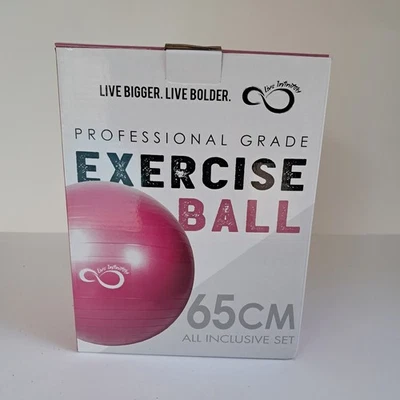 Live Infinitely Exercise Ball  25.591 Inches. PINK Live Bigger Love Bolder - Image 1 of 4